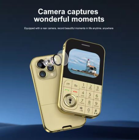 Mini Telefono Cellulare GSM Doppia SIM con Schermo da 2,01 (oro)