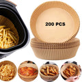 200 pcs Fodere per forno in carta rotonda carta pergamena per friggitrice ad aria carta forno per friggitrice ad aria fodere friggitrice ad aria monouso antiaderenti
