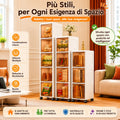 Armadio Salvaspazio Modulare con Ruote da 3, 4 o 5 Cassetti – Mobiletto Organizzatore Multiuso per Casa, Bagno, Cucina, Camera e Ufficio