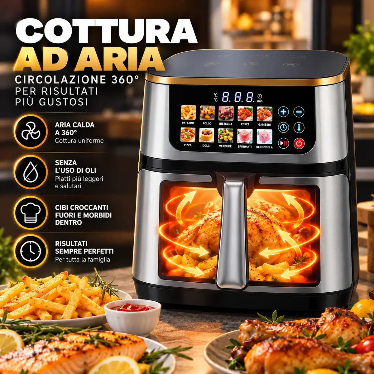 Friggitrice ad Aria 10LT - MercatoneSmart.it