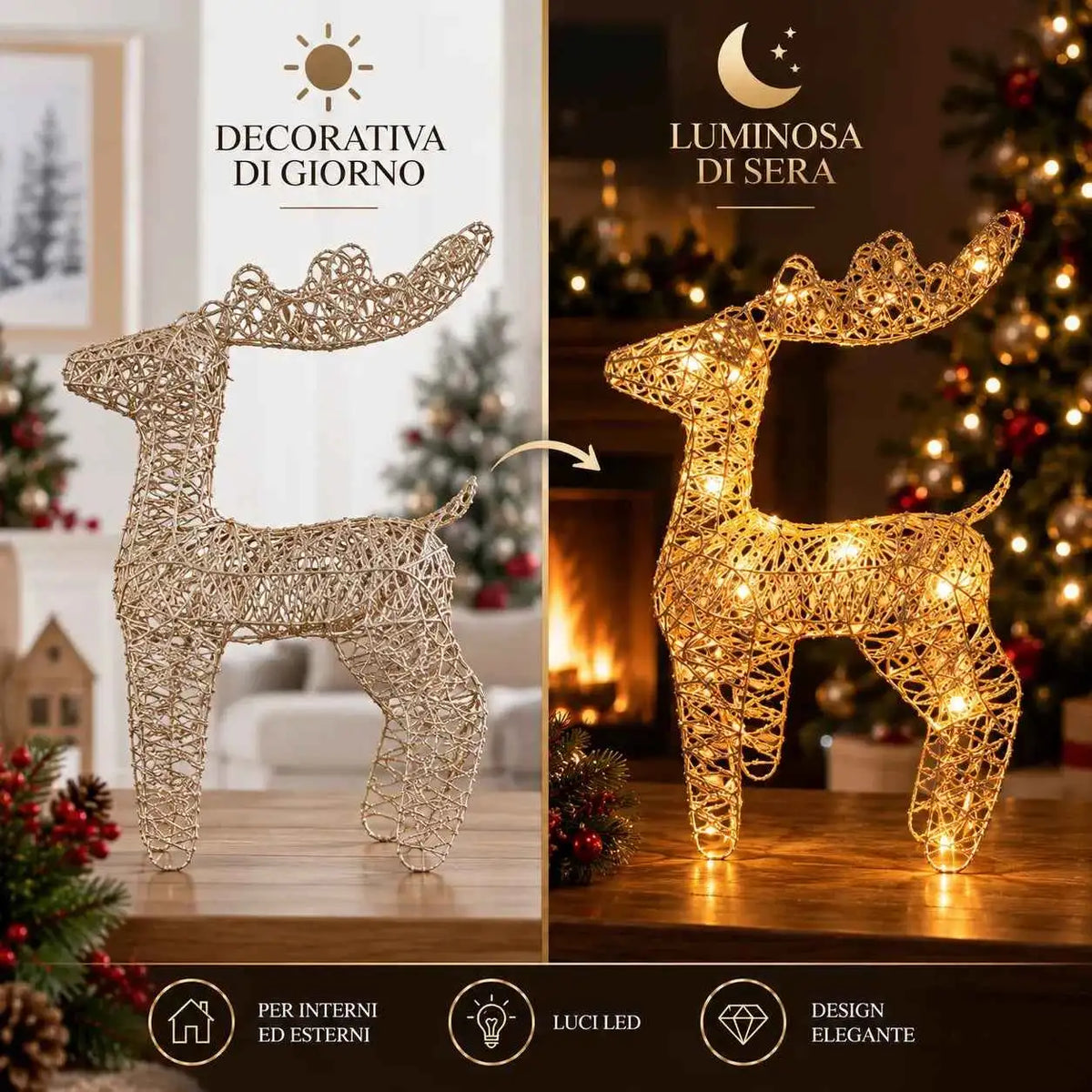 Renna Natalizia Decorativa 30 cm - MercatoneSmart.it
