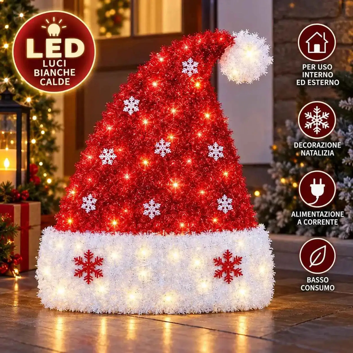 Decorazione Cappello di Babbo Natale - MercatoneSmart.it
