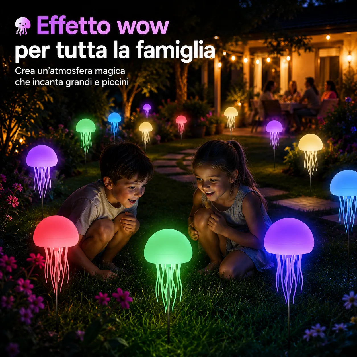 Lampada Medusa LED RGB Ricaricabile con Sensore Sonoro – Luce Innovativa Notturna Atmosfera Oceanica