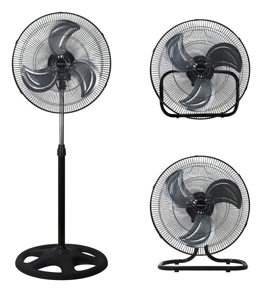 Ventilatore 3 in 1 a Piantana, da Tavolo e a Parete ø43cm Oscillante 3 Velocità Inclinazione Variabile  da parete da tavolo o da colonna