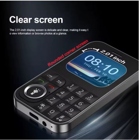 Mini Telefono Cellulare GSM Doppia SIM con Schermo da 2,01 (nero)