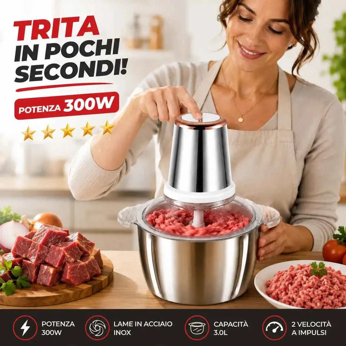 Tritatutto Elettrico 3L - MercatoneSmart.it