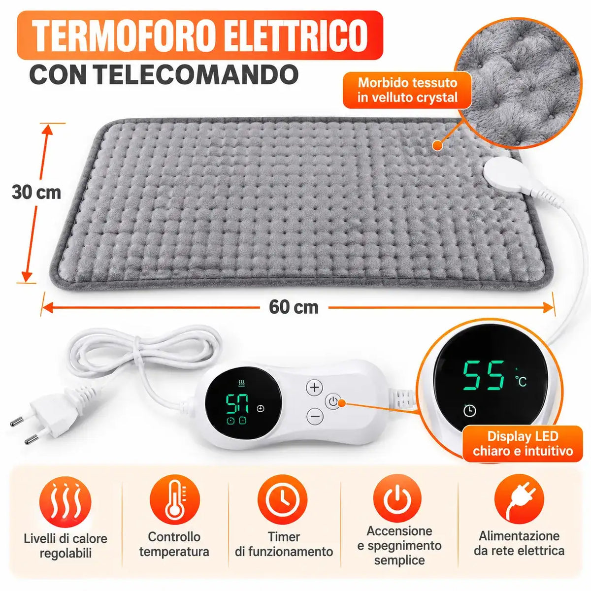 Termoforo Elettrico 60x30