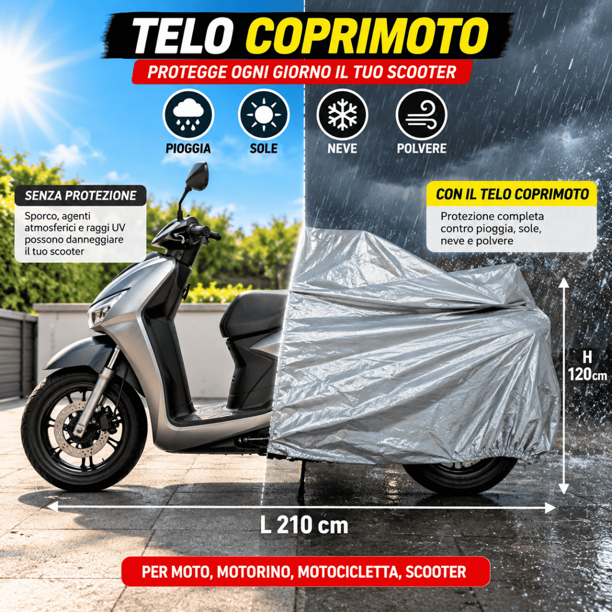 Telo Coprimoto 210x120cm - Mercatone Smart