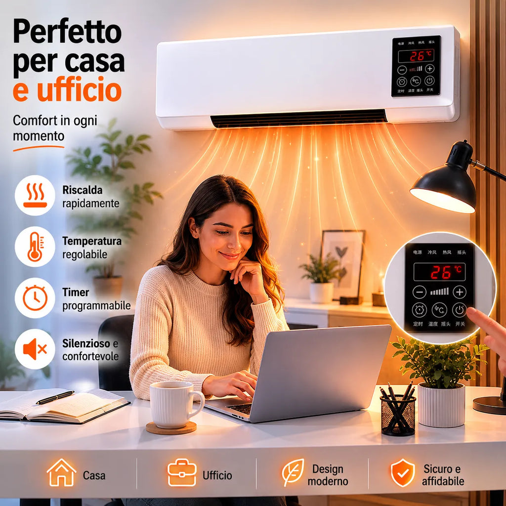 Mini Ventilatore d'Aria A Parete Condizionatore d'Aria Silenzioso riscaldante