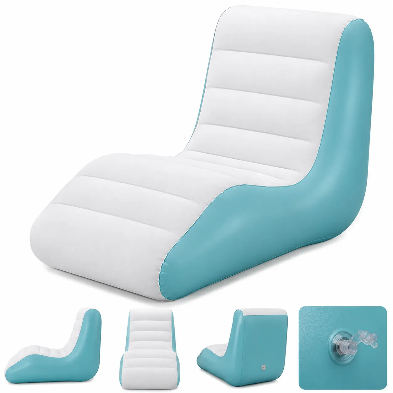 Sdraio Gonfiabile Bestway Leisure Luxe Chaise 133x79x88 cm | Poltrona Ergonomica da Interno ed Esterno | Gonfiaggio Rapido con Valvola a 2 Vie