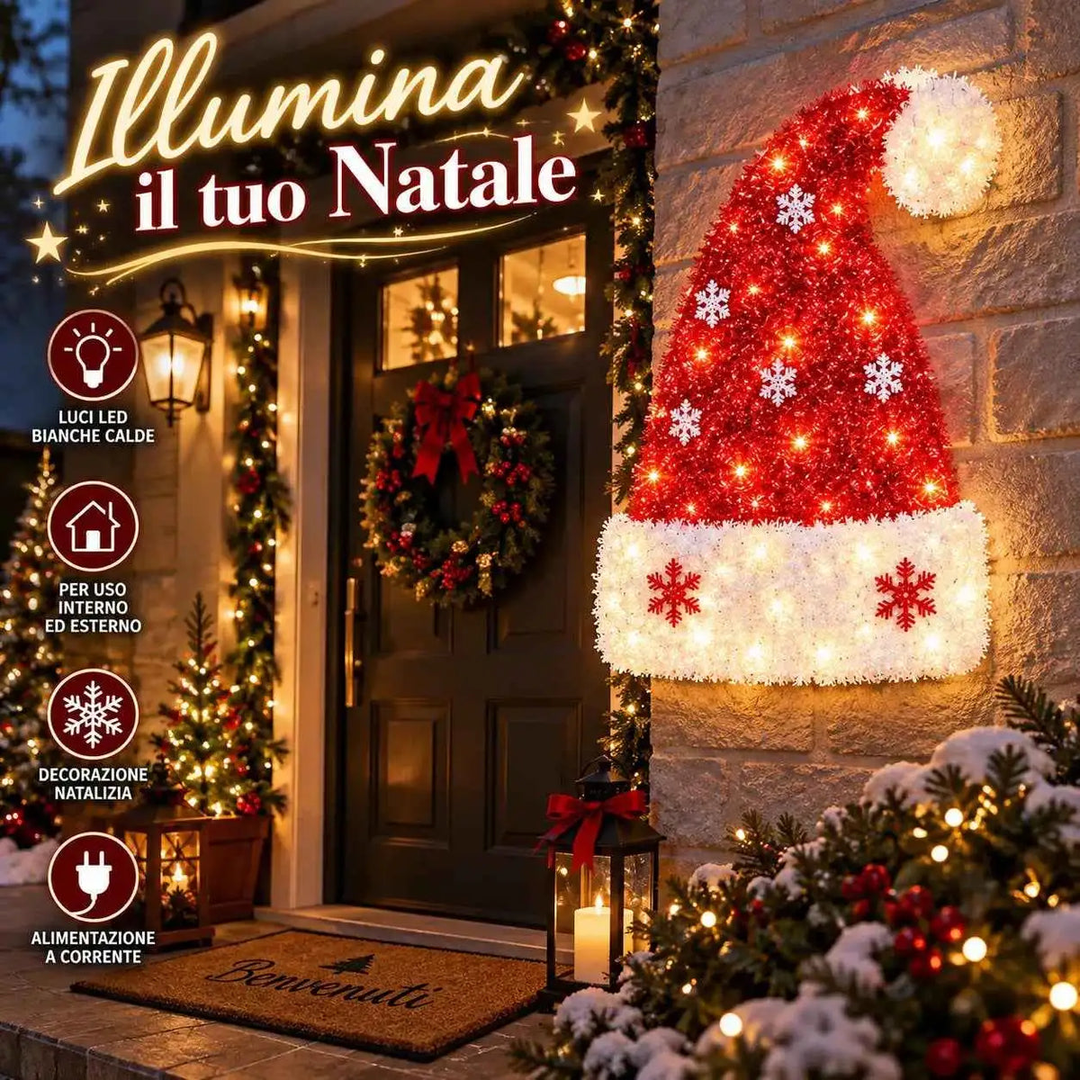 Decorazione Cappello di Babbo Natale - MercatoneSmart.it