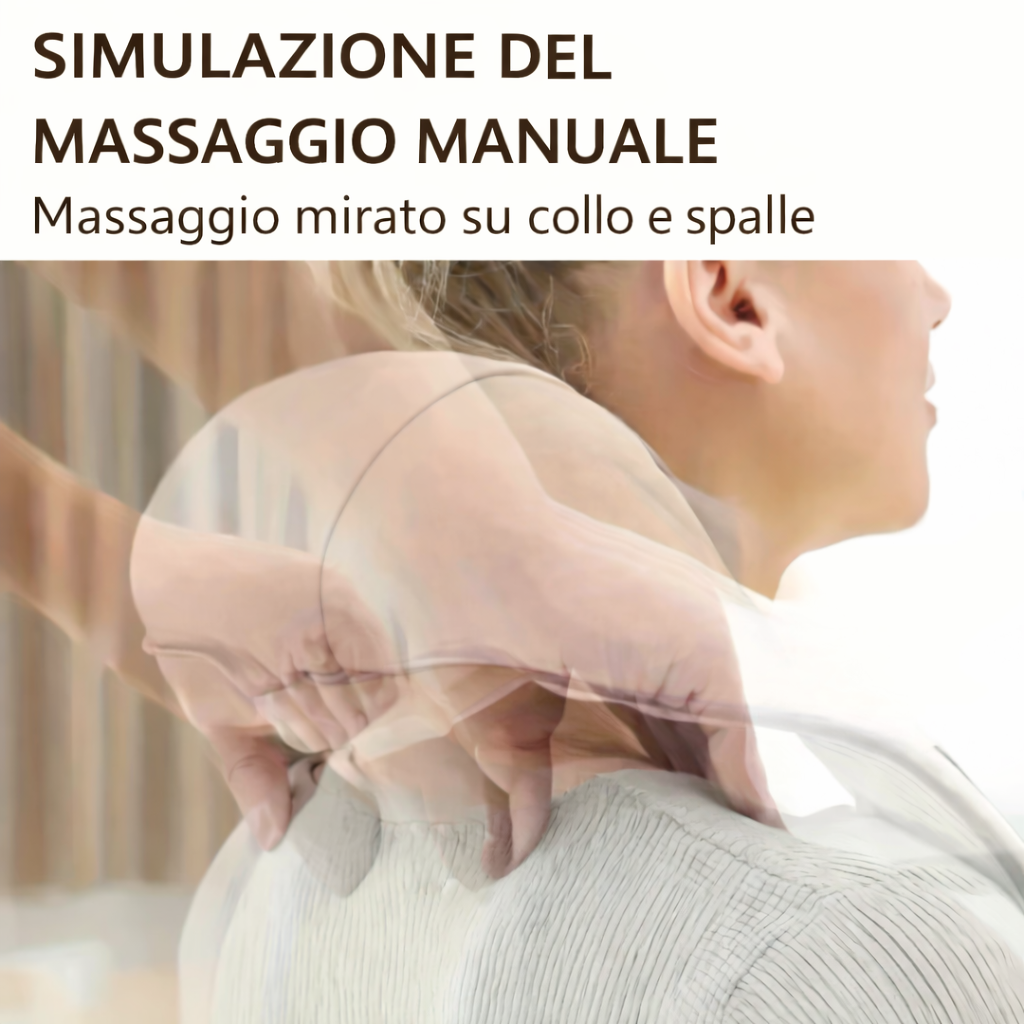 Massaggiatore Elettrico Senza Fili per Collo e Spalle – Portatile con Funzione Calore, Ideale per Casa, Ufficio e Auto