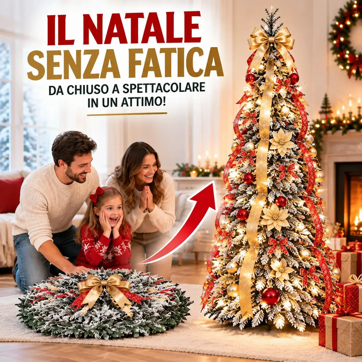 Albero pop-up 180cm neve - Mercatone Smart