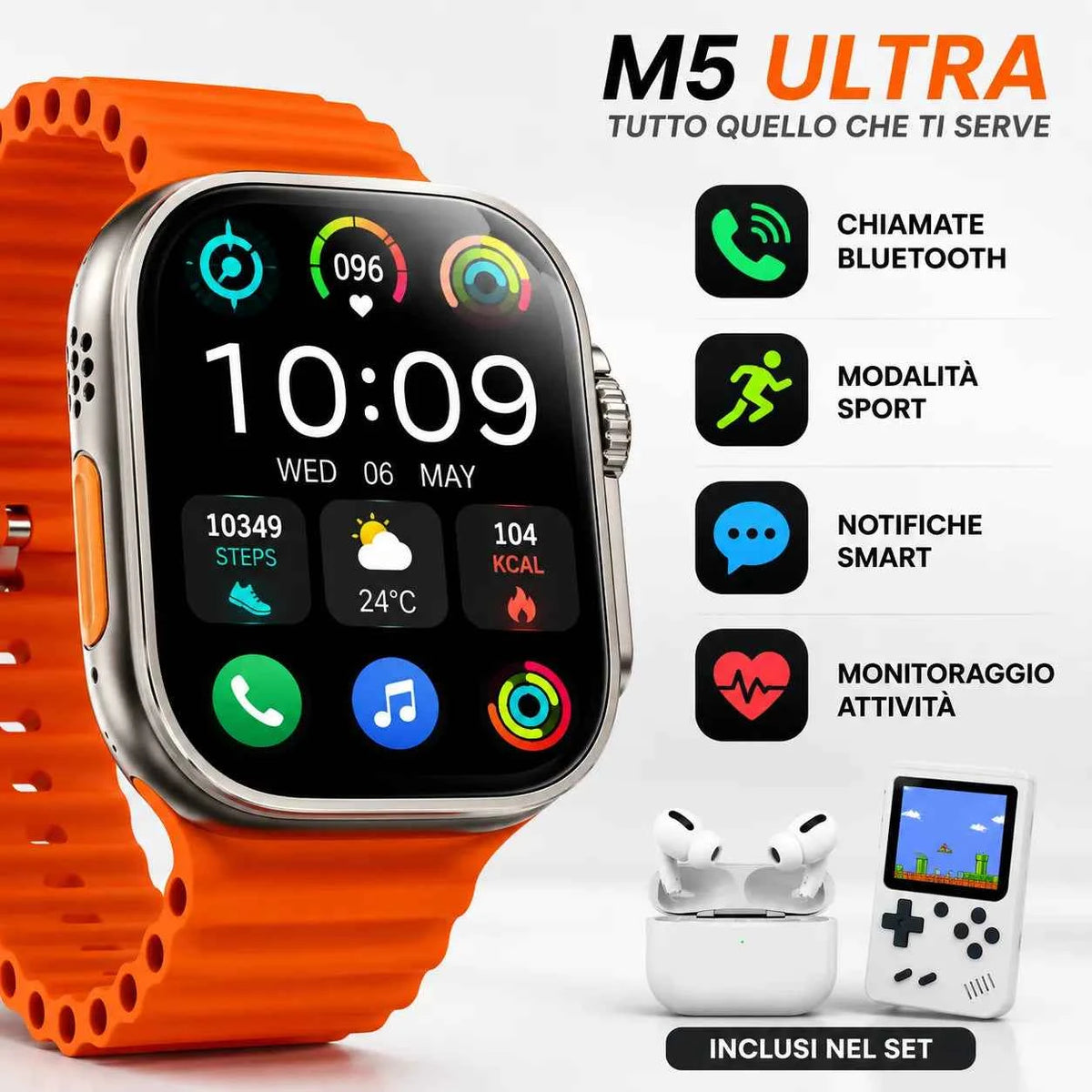 Smartwatch M5 Ultra 3in1 - MercatoneSmart.it