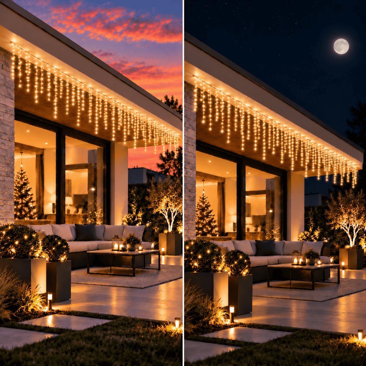 Tenda Luminosa 150 LED Bianco Caldo 5 m