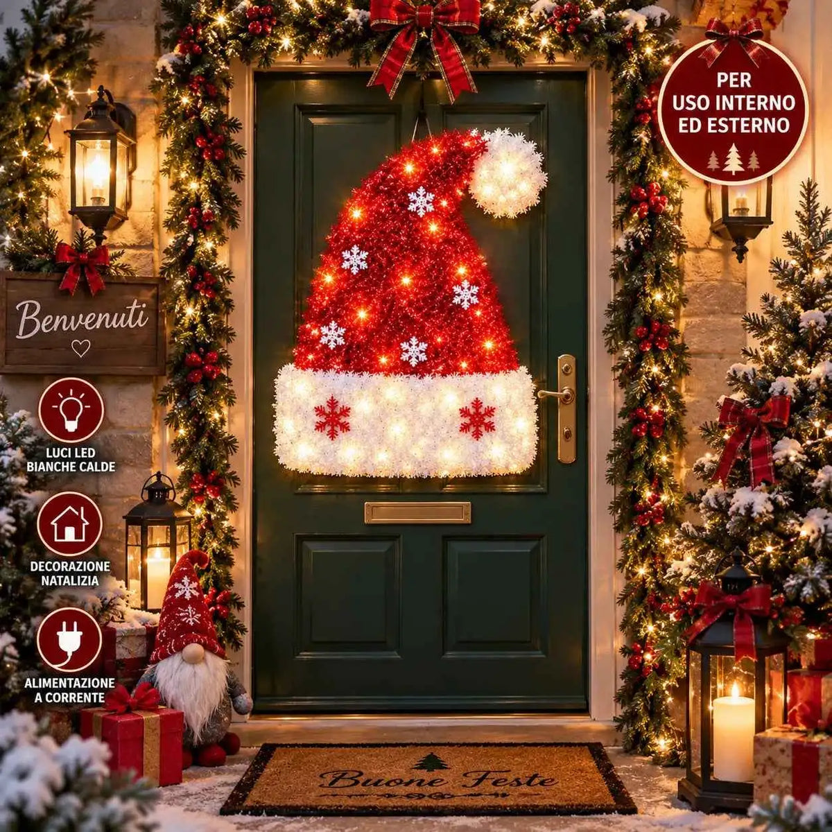 Decorazione Cappello di Babbo Natale - MercatoneSmart.it