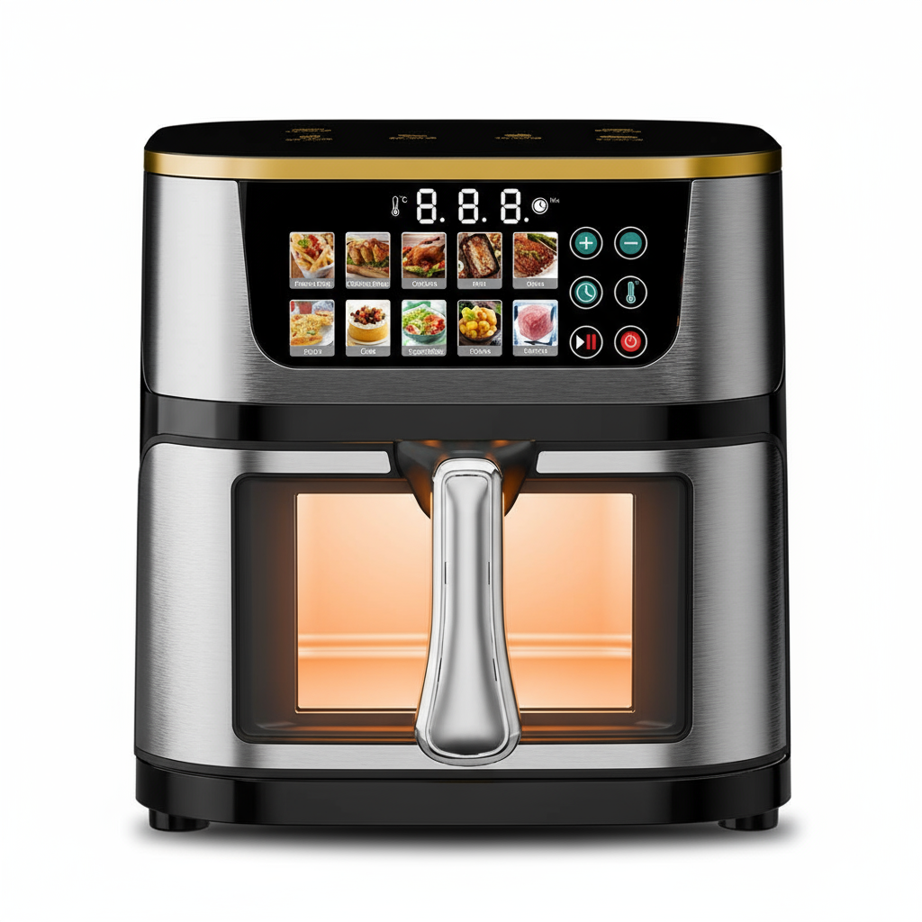 Friggitrice ad Aria da 15 Litri Digitale 1400W con Finestra – Cucinare Sano Senza Olio con Menù avanzato