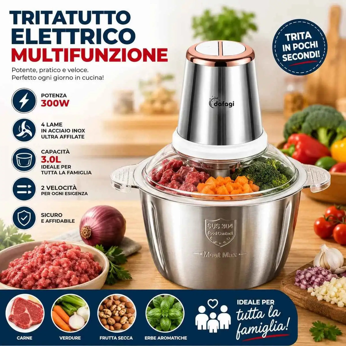 Tritatutto Elettrico 3L - MercatoneSmart.it