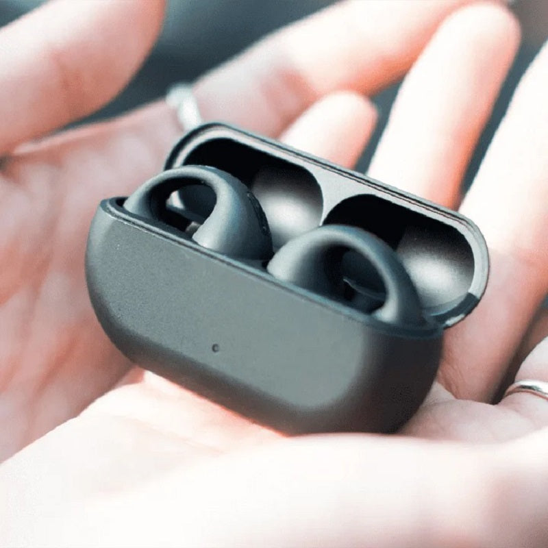 Auricolari Bluetooth 5.3 senza fili e con clip per orecchio impermeabile mini sport corsa anti-rumore qualità HIFI lunga durata della batteria