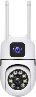 Telecamera di Sorveglianza Intelligente HD per Interni con Doppio Obiettivo, Doppio Schermo, Rotazione 360°, Audio Bidirezionale e Avviso di Movimento