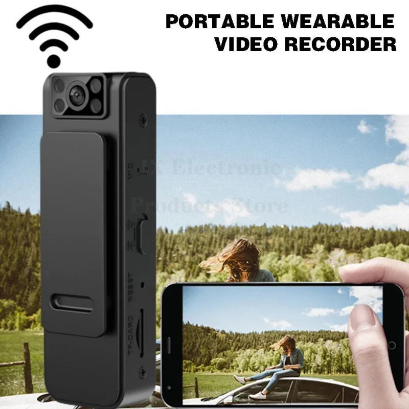 Mini Telecamera Tascabile WiFi 1080P con Visione Notturna – Videocamera Indossabile con Clip e Magnetica, Obiettivo Rotante Grandangolare, Registrazione Loop per Sicurezza, Auto e Uso Quotidiano