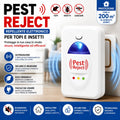Pest Reject – Repellente Elettronico a Ultrasuoni per Topi, Scarafaggi, Formiche e Insetti – Protezione Continua 24/7 per Casa, Ufficio e Garage