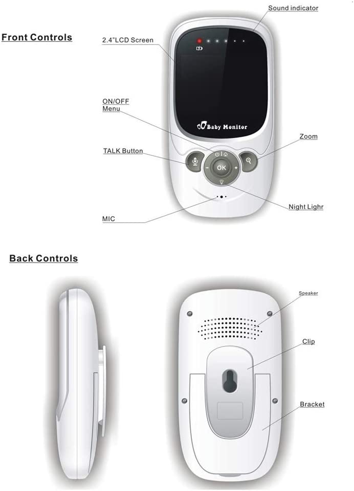 Baby monitor 2.4 pollici wireless sorveglianza temperatura musica infrarossi night vision monitor con telecamera video nanna radio