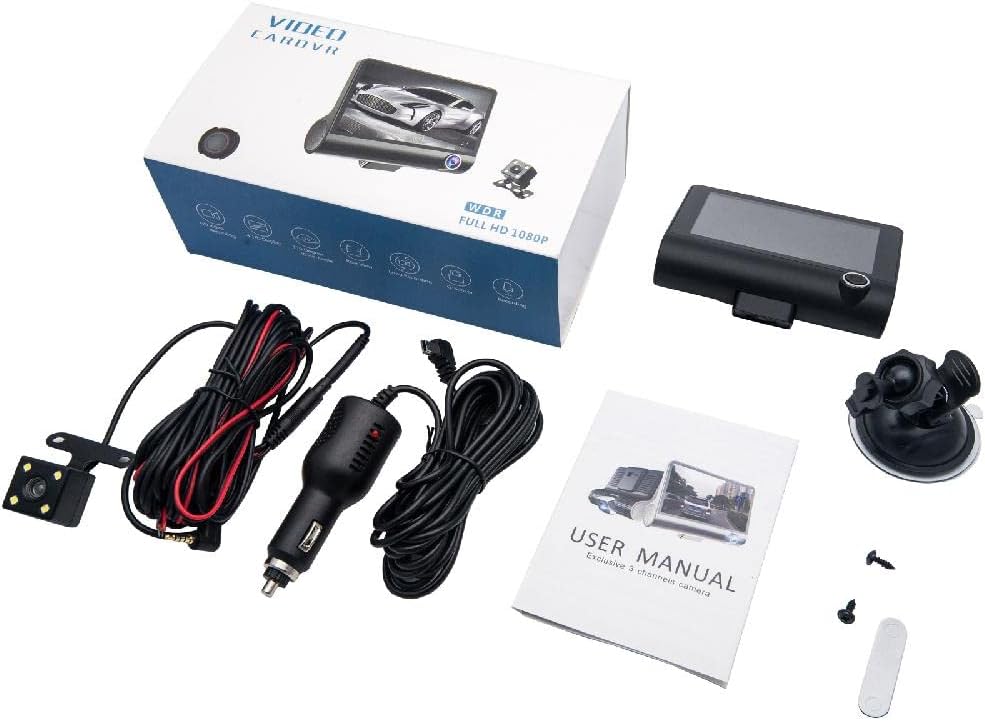 Telecamera Dash Cam anteriore/posteriore a doppia Lente Registratore DVR per Auto