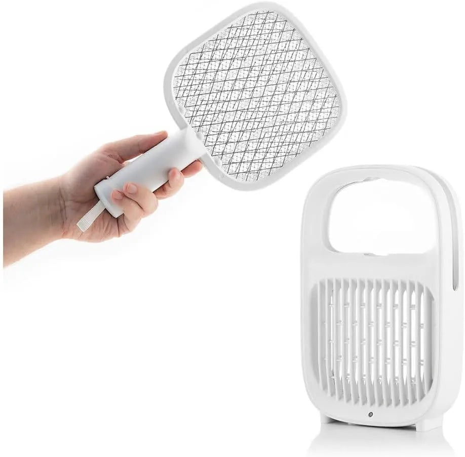Lampada antizanzare e Racchetta Elettrica per Insetti Ricaricabile 2 in 1