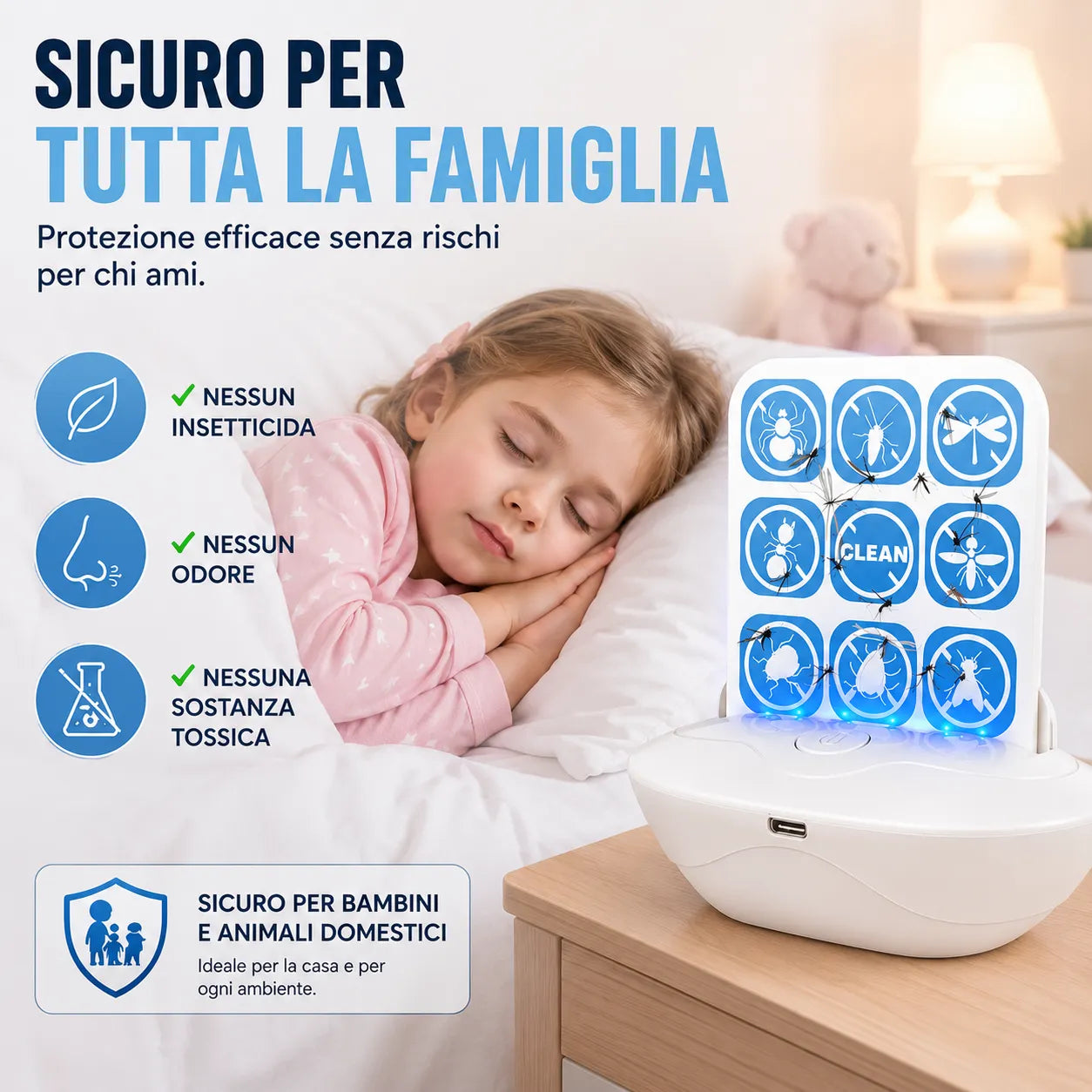 Trappola UV per Zanzare e Insetti Ricaricabile USB – Cattura Adesiva Silenziosa Senza Spray – Sicura per Bambini e Animali – Ideale per Casa, Camera da Letto, Balcone, Terrazza e Campeggio