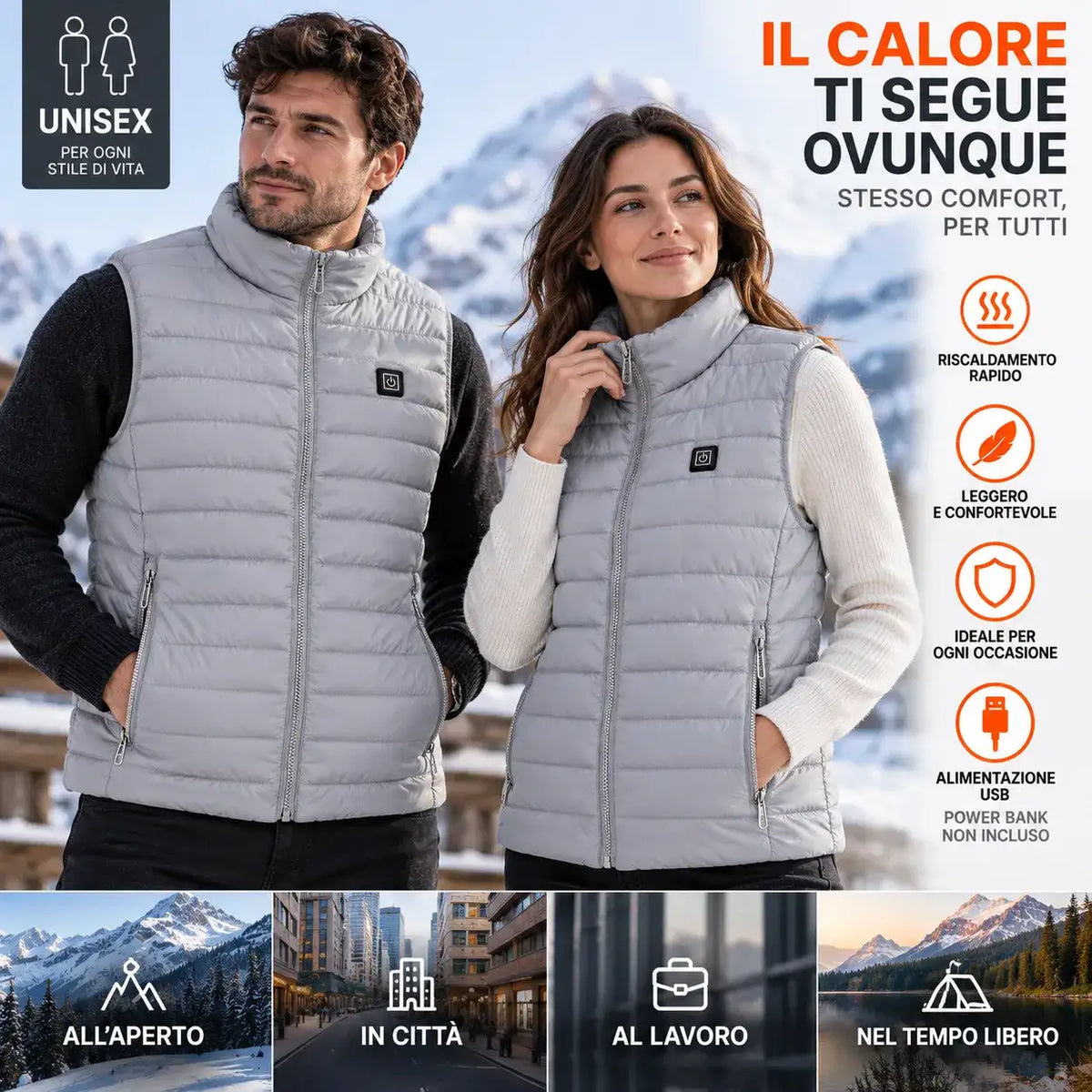 Gilet Riscaldante Unisex USB - MercatoneSmart.it