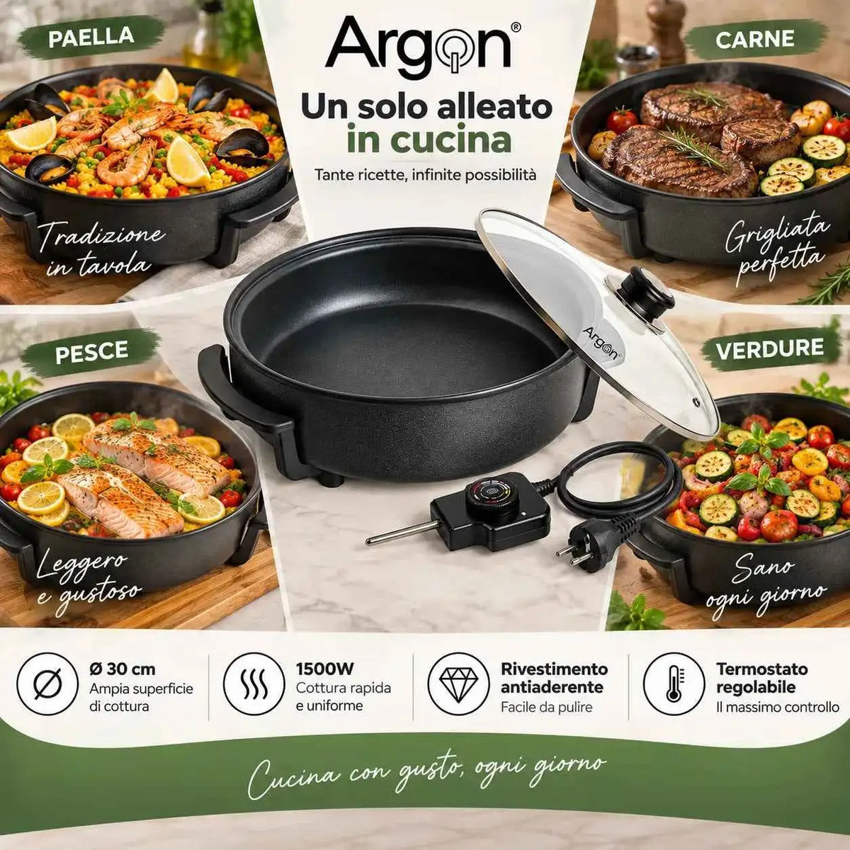 Padella Elettrica Ø30 cm - MercatoneSmart.it