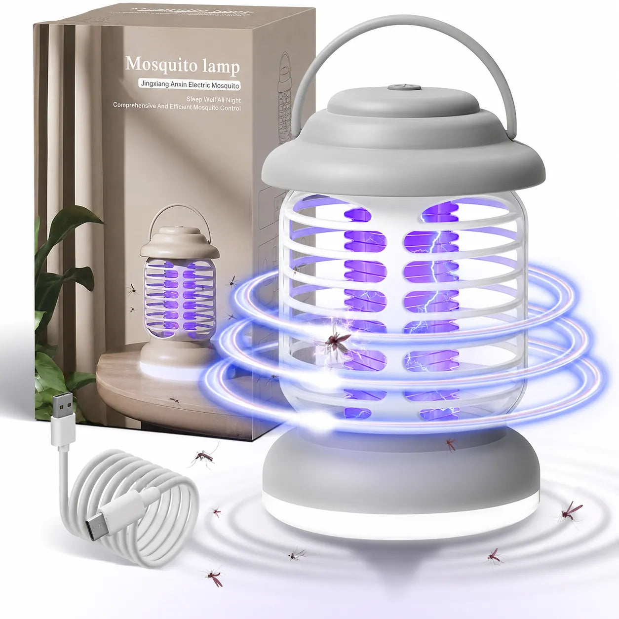 Lampada Antizanzare UV 390nm con Scossa Elettrica 3000V