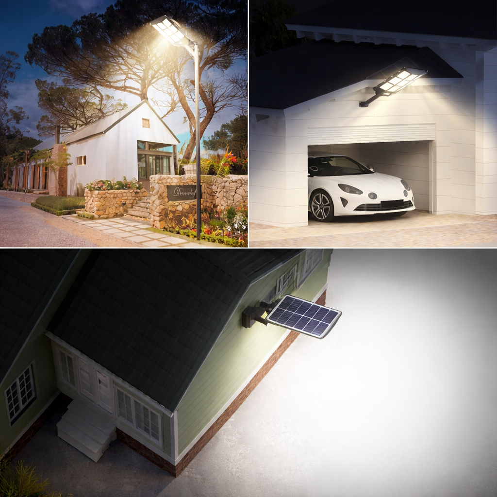 Lampione Solare LED 1500W con Telecomando – 18000mAh, Sensore Movimento, IP66 Impermeabile, Faro Stradale Esterno Alta Luminosità