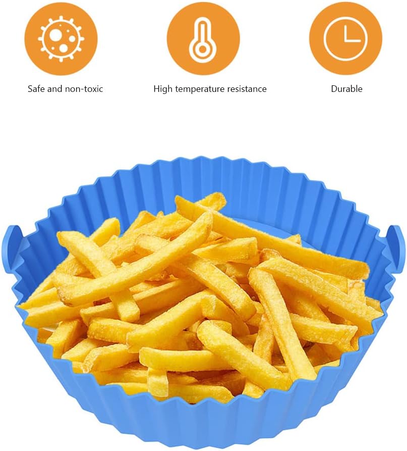Set 10PZ Vassoi in Silicone da 20 cm per Friggitrice ad Aria – Riutilizzabili, Antiaderenti, Resistenti al Calore fino a 260°C – Adatti anche per Forno, Microonde e Lavastoviglie