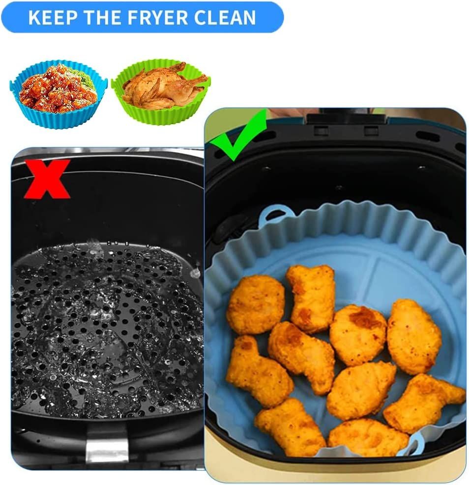 5 pz Cestino in silicone per friggitrici ad aria riutilizzabile e antiaderente adatto per forno forno a microonde cottura a vapore