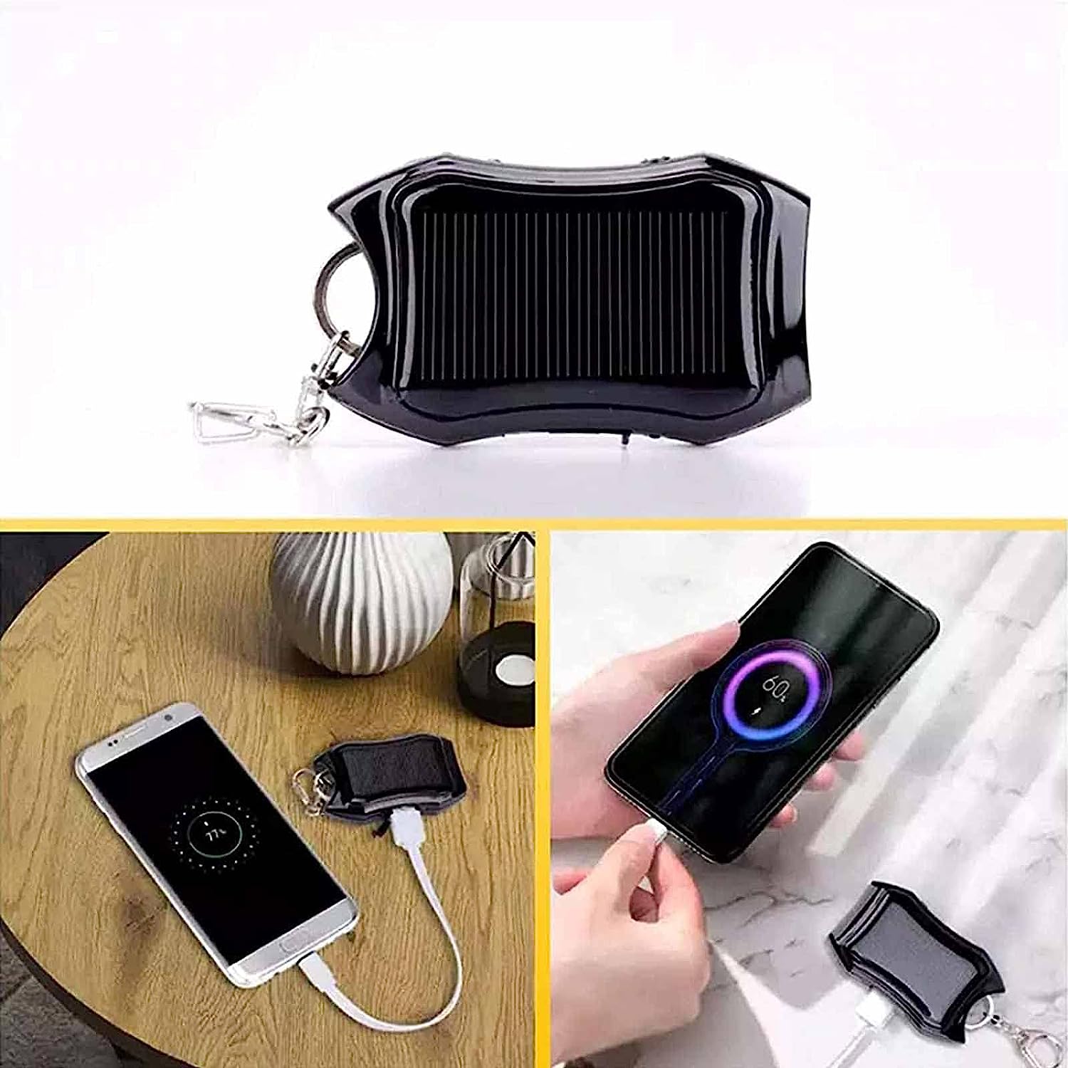 Portachiavi portatile da 1200 mAh con batteria solare Power Bank