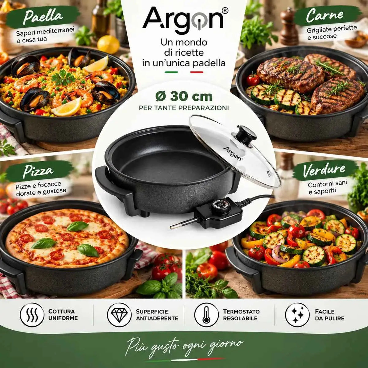 Padella Elettrica Ø30 cm - MercatoneSmart.it