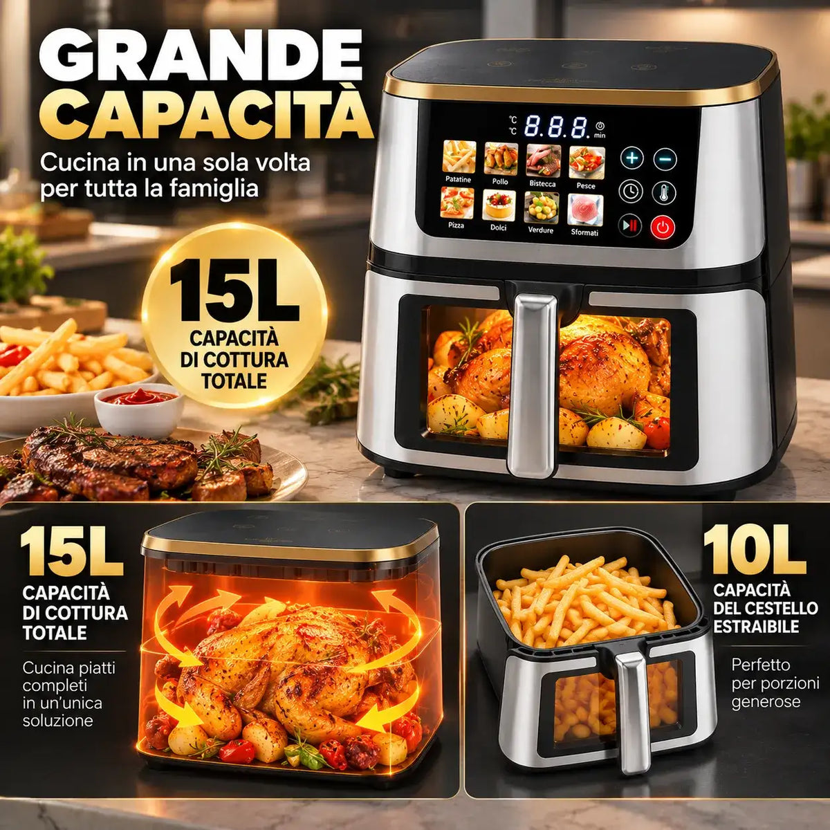 Friggitrice ad Aria 10LT - MercatoneSmart.it