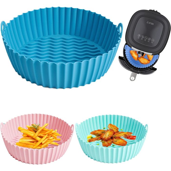 5 pz Cestino in silicone per friggitrici ad aria riutilizzabile e antiaderente adatto per forno forno a microonde cottura a vapore