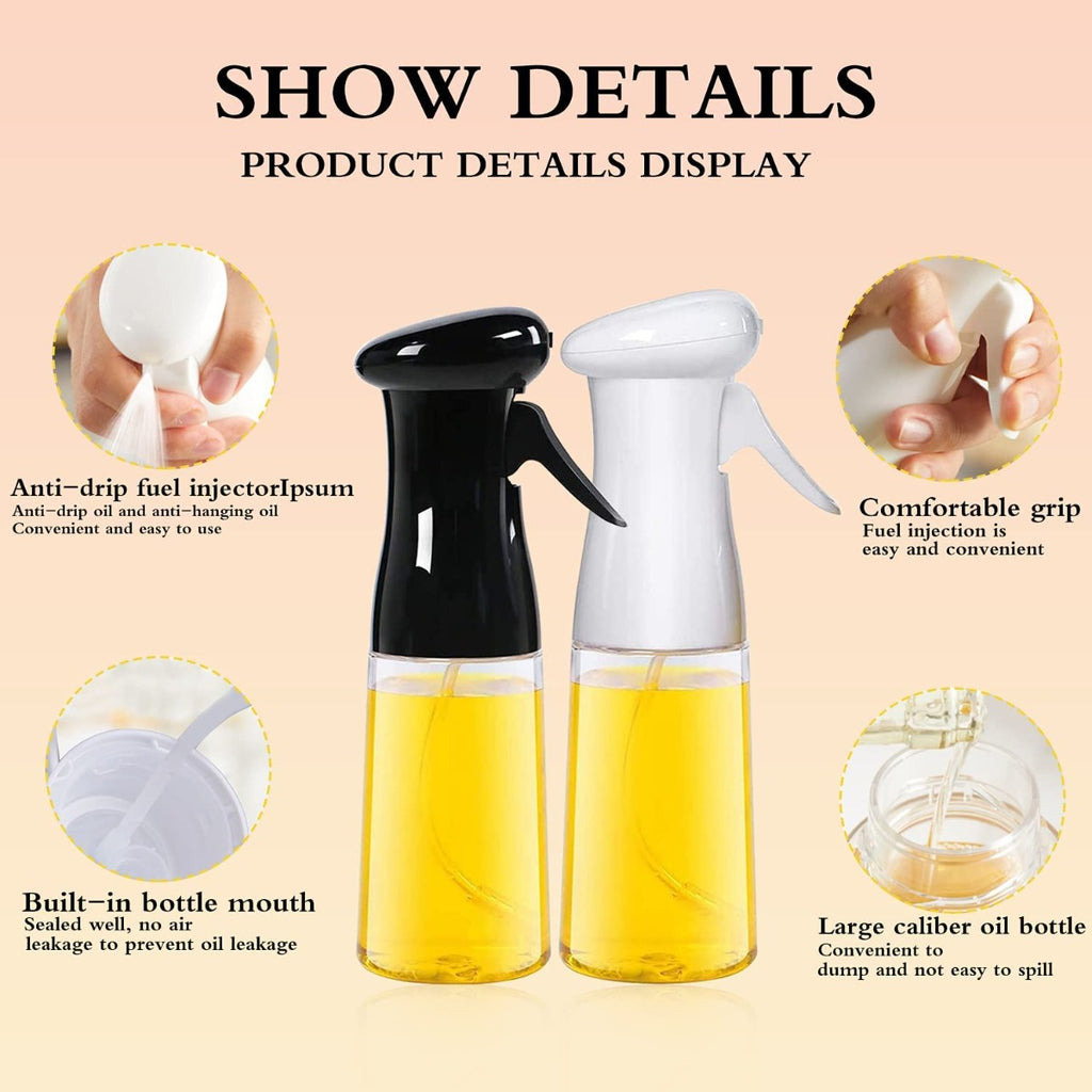Spruzzatore per olio d'oliva da cucina 200 ml flacone spray per olio d'oliva per cucinare barbecue cuocere al forno grigliare insalata bianco