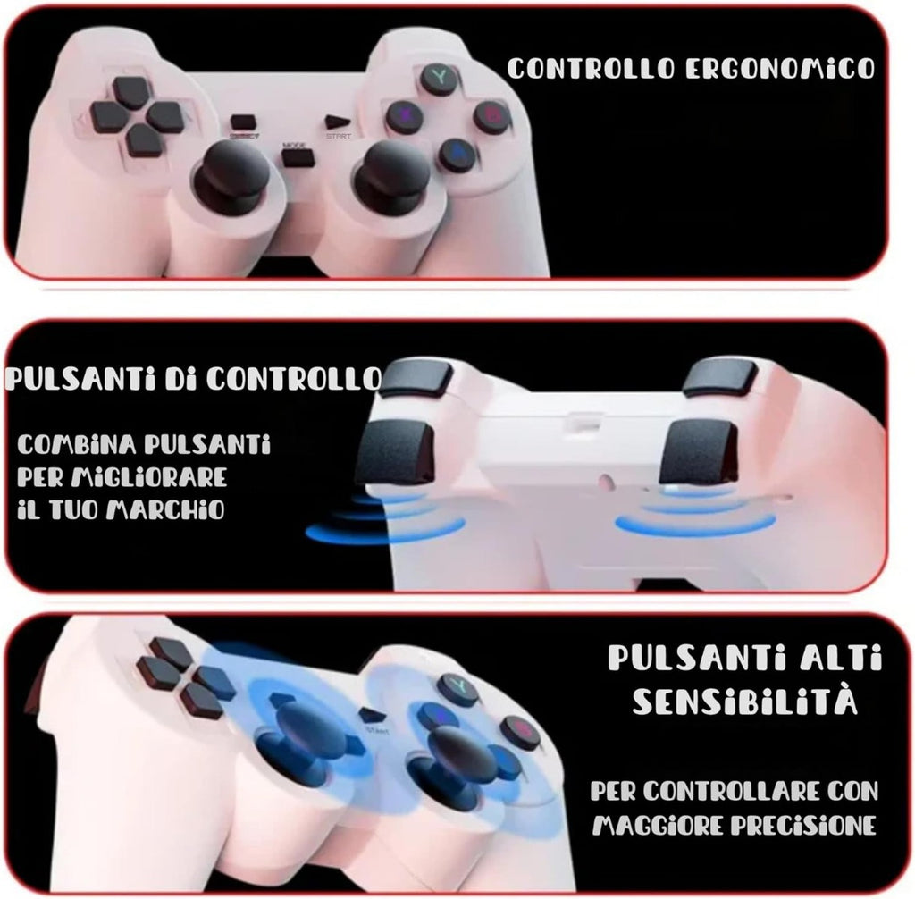 Proiettore Console 2 in 1 – Console Retro Portatile con Proiettore HD 4K, 36.000 Giochi, WiFi, Bluetooth e 2 Controller Wireless