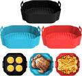 5 pz Cestino in silicone misura MAXI XXL Quadrati per friggitrici ad aria riutilizzabile e antiaderente adatto per forno forno a microonde cottura a vapore