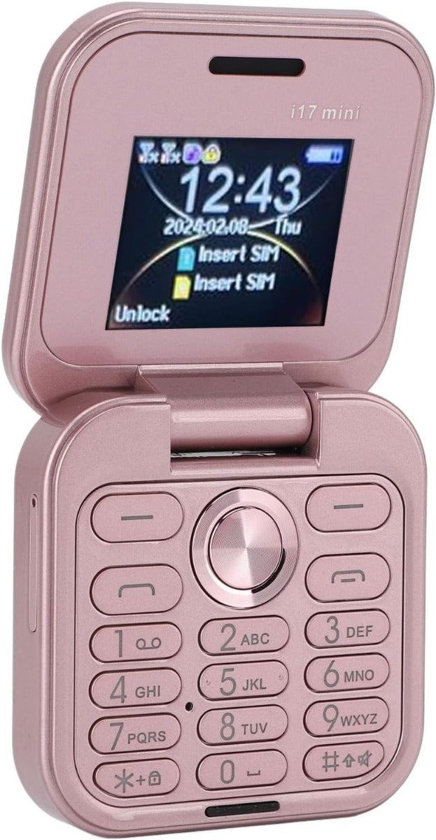 Telefono cellulare i17Pro mini flip scheda SIM 2G piccolo display cellulare pieghevole