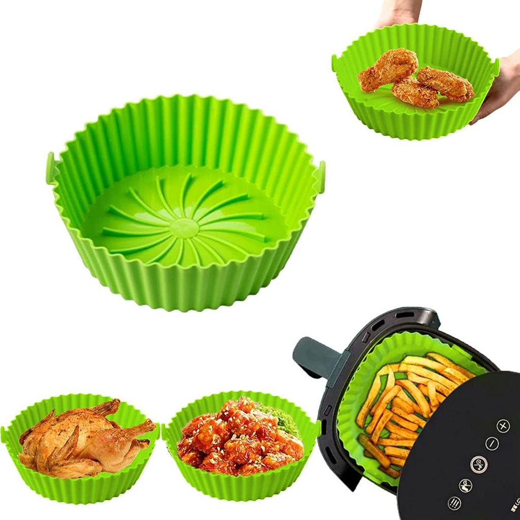 5 pz Cestino in silicone per friggitrici ad aria riutilizzabile e antiaderente adatto per forno forno a microonde cottura a vapore