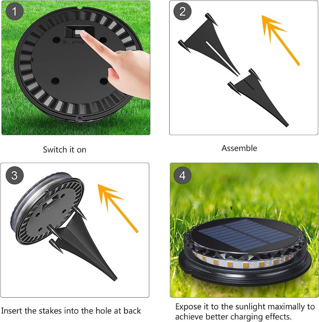 Luce solare led da giardino esterno picchetto segnapasso luce caldaTE-B0426