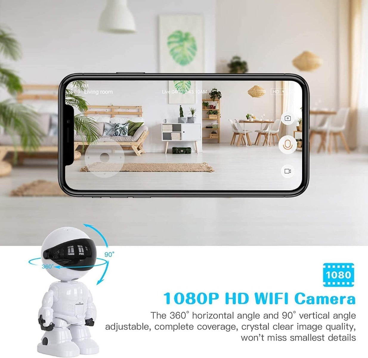 Telecamera wifi interno fhd 1080p videocamera di sorveglianza telecamera ip baby monitor con audio bidirezionale notifica di rilevamento del movimento sistema di telecamere ip di sicurezza