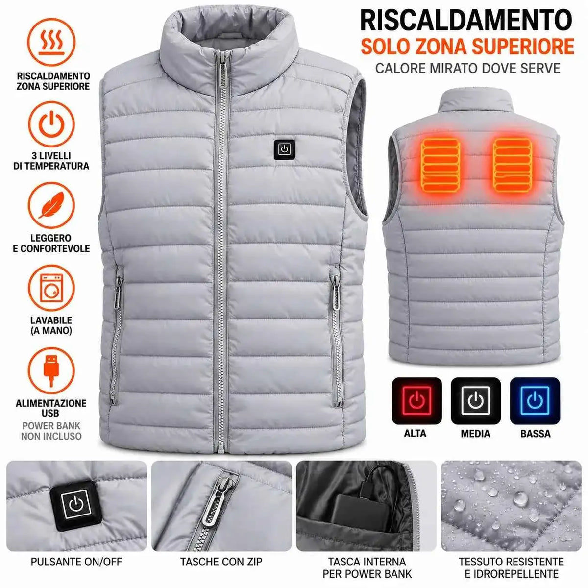 Gilet Riscaldante Unisex USB - MercatoneSmart.it
