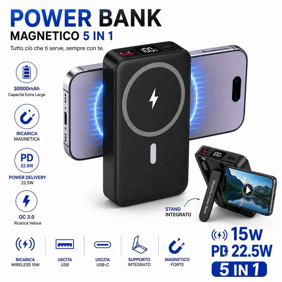 Power Bank 30000mAh - MercatoneSmart.it