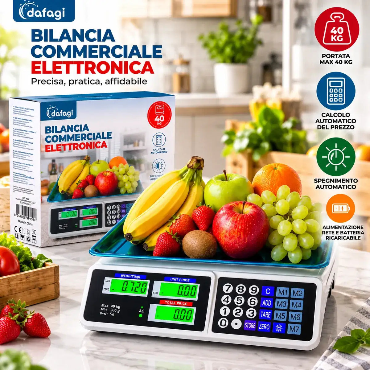 Bilancia Commerciale Digitale 40Kg - MercatoneSmart.it